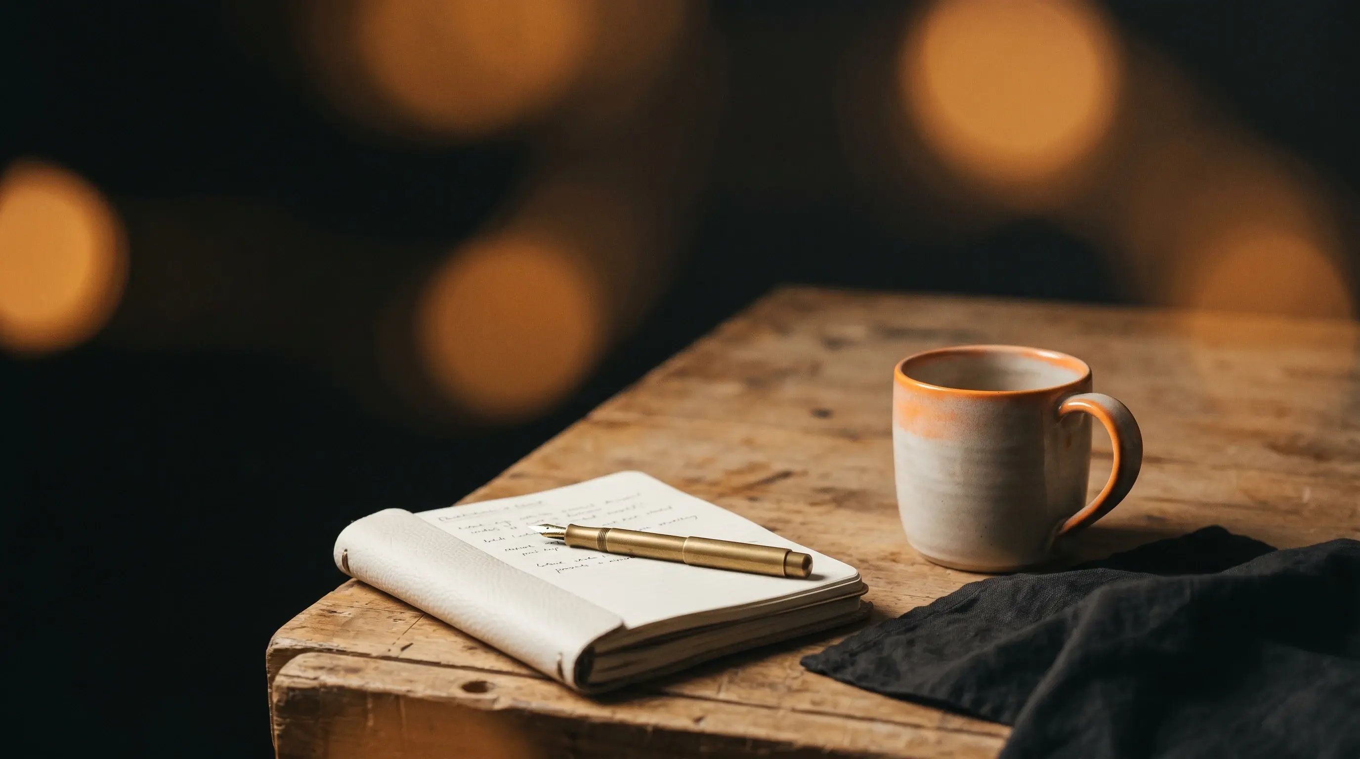 A notebook and coffee ready for an advisory working session