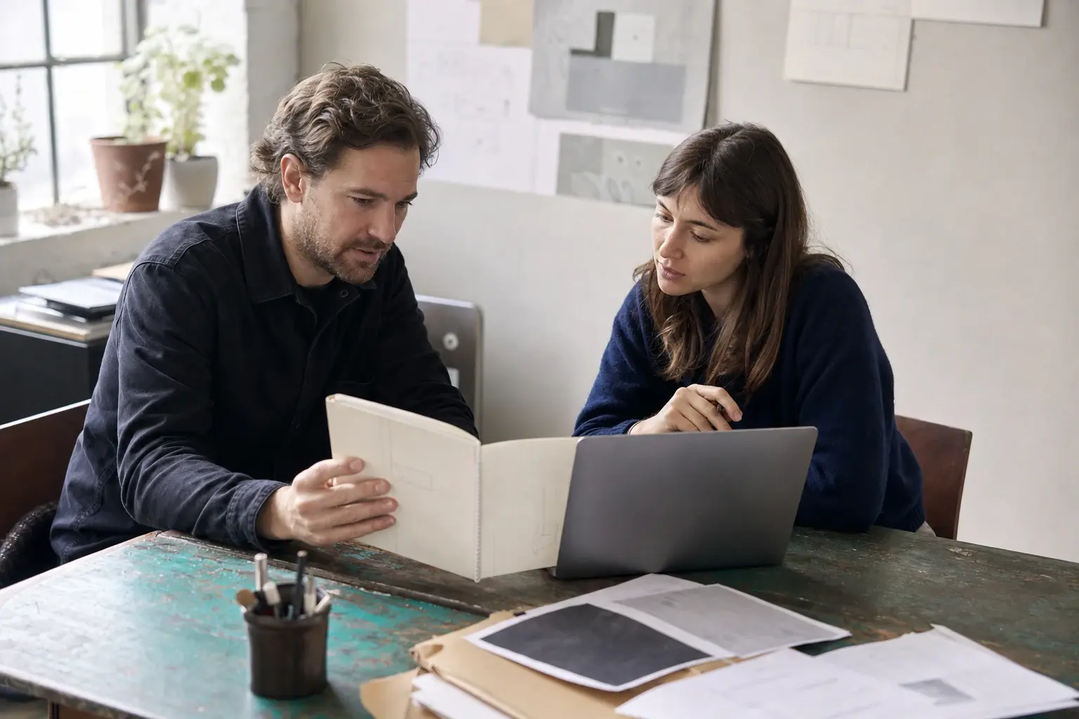 An enterprise leader in a working review session
